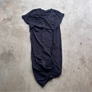 Helmut Lang Black Twisted Midi Dress